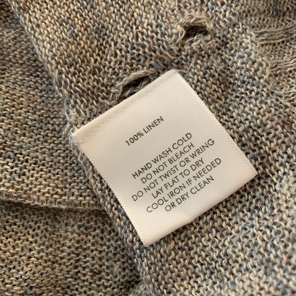 White + Warren V- Neck Sweater Gray Classic Linen Roll Neutral Tunic - Picture 4 of 7